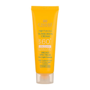 کرم ضد آفتاب بی رنگ سینره با SPF60 مناسب پوست نرمال تا خشک