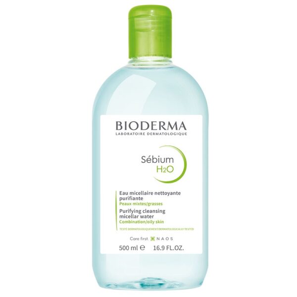 محلول پاک کننده Sebium H2O مناسب پوست چرب و مختلط بایودرما 500میل - تصویر 1