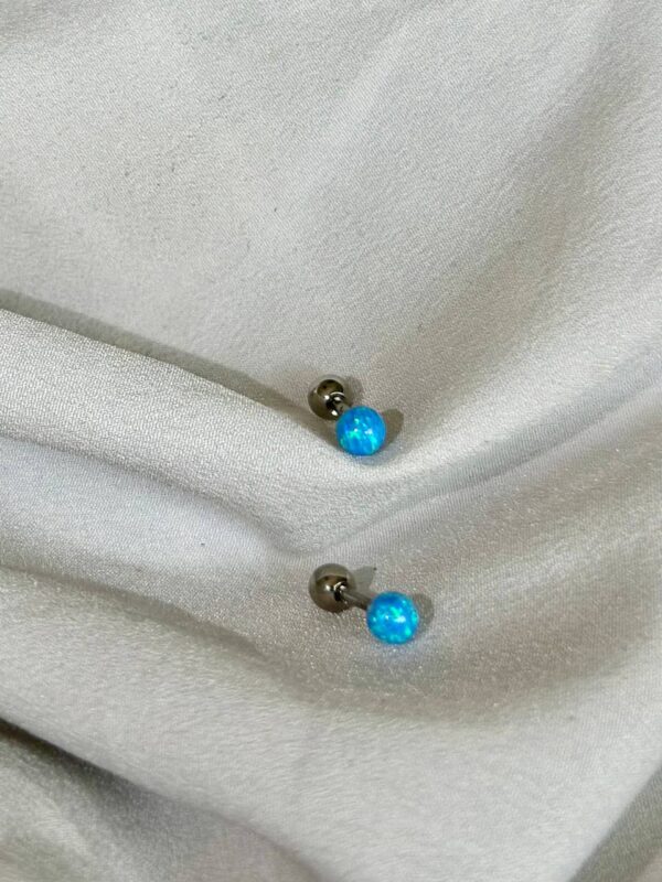 پیرسینگ گوش با سنگ Opal - تصویر 1