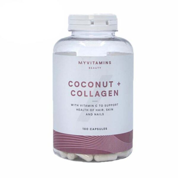 مکمل کوکونات کلاژن 180 عددی مای ویتامینز MYVITAMINS Coconut & Collagen Capsules - تصویر 1